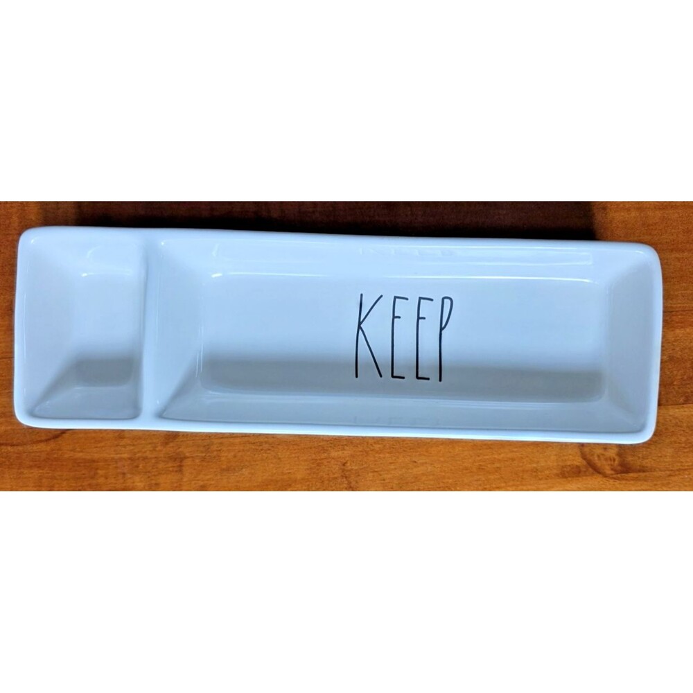 RAE DUNN by Magenta Divided Dish Tray "Keep”  11" x 3.5”